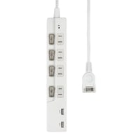 朝日電器 SW付USBタップ4P WBK4232SUA(W)