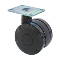 アズワン プレート式双輪キャスター エラストマ車輪 自在 Φ75 ブラック TPWE75BK
