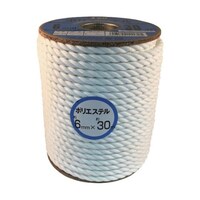 ユタカメイク ロープ ポリエステルロープボビン巻 6mm×30m RS44