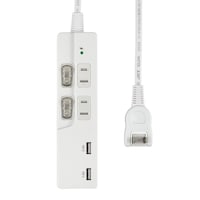 朝日電器 SW付USBタップ2P WBK2232SUA(W)