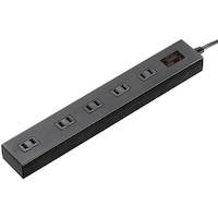 サンワサプライ 雷ガードタップ 1m ブラック TAPSP2110N1BK