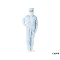 アズワン 制電糸グリッド仕様フード付つなぎ服 ブルー M TCOGFBM