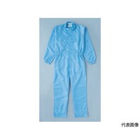 アズワン 制電糸グリッド仕様フード無つなぎ服 ブルー M TCOGBM