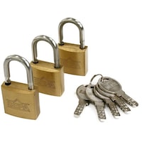 ハイロジック ディンプル南京錠30mm同一鍵5本キー 3個入 G264