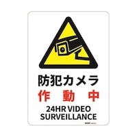 セーフラン安全用品 一般表示板 防犯カメラ作動中 254×356mm J2592PM