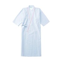 サンアロー 患者衣ガウン(男女兼用) ブルー×ピンク S 28998 S