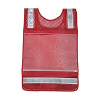 アズワン 肩調整付ゼッケンベスト メッシュレッド TMNVR