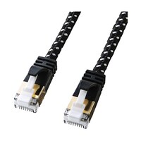 サンワサプライ つめ折れ防止カテゴリ7細径メッシュLANケーブル KBT7ME10BKW
