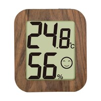 シンワ測定 デジタル温湿度計 環境チェッカー 木製 ダークブラウン 73235