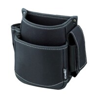 アズワン 腰袋 2段 携帯電話ホルダー付き ブラック TWP2BK