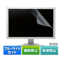 サンワサプライ 21.5型ワイド対応 ブルーライトカット液晶保護指紋反射防止フィルム LCD215WBCAR