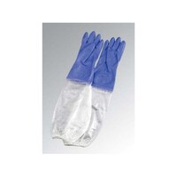 三興化学工業 シルキー 厚手 手袋 腕カバー付 L バイオレット 5835710