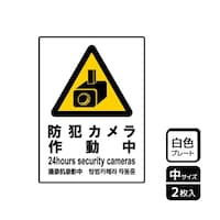 KALBAS プレート 防犯カメラ作動中 2枚入 KTK3040