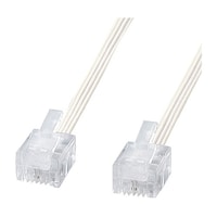 サンワサプライ やわらかスリムケーブル 白 TELS220N2