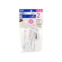 ヤザワ USBタップ2ポート 2.4A 2m ホワイト H72022UWH