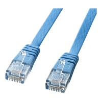サンワサプライ カテゴリ6フラットケーブル 10m ライトブルー KBFL610LBN