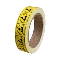 DESCO ラベル ESD保護シンボルマーク 2.5cm×2.5cm 恒久接着シール 1巻(1000枚入) 06713