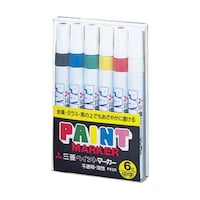三菱鉛筆 ペイントマーカー油性中字6色セット PX206C