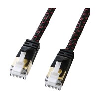 サンワサプライ つめ折れ防止カテゴリ7細径メッシュLANケーブル KBT7ME05BKR