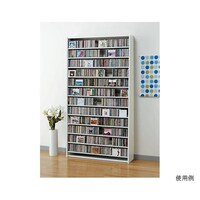 オークス CDストッカー 109×26.5×197.5cm ホワイト