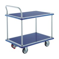 アズワン プレス製台車 ドンキーカート 片袖2段 4輪リングストッパー付