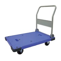 ナンシン 静音樹脂台車 (折りたたみ式・ブルー色・ブレーキ付/300kg)