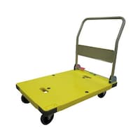 ナンシン 静音樹脂台車 (折りたたみ式・イエロー色・スペシャルブレーキ付/300kg)