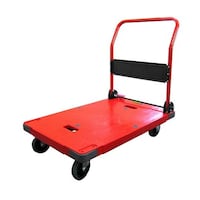 ナンシン 静音樹脂台車 (折りたたみ式・レッド色・スペシャルブレーキ付/300kg)