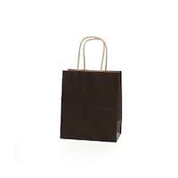 シモジマ 手提げ紙袋 25チャームバッグ 2112 未晒 焦茶C 50枚