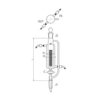 旭製作所 二重管式平衡形滴下ロート ガラスコック ウォーターコネクター仕様 30mL