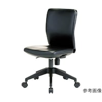 アズワン 体圧分散オフィスチェア ビニールレザー張り 肘無 ブラック