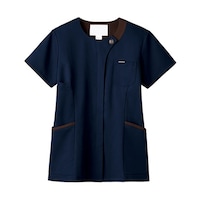 フォーク レディスジップスクラブ ダークネイビー×ブラウン L