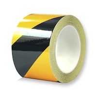 セーフラン安全用品 再帰反射ラインテープ 黄/黒 100mm×22m 厚0.16mm 剥離紙有