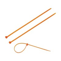 アズワン セキュリティータイ長さ238mm 表示可能タイプ オレンジ 100本入