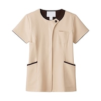 フォーク レディスジップスクラブ エクルベージュ×ブラウン S