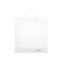 シモジマ 手提げポリ袋 ポリチャームバッグ M ナチュラル 表記入り 50枚入
