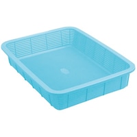 セキスイ 角カゴ浅型 大 ブルー