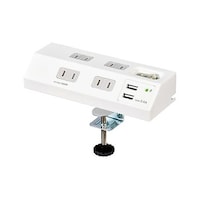 朝日電器 AC100V/14A タップ(4口/USBポート付/クランプ式)