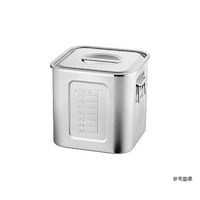 赤川器物製作所 210 目盛付 深型角キッチンポット 18L 手付