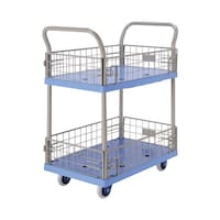 金沢車輌 小型静音樹脂台車 (両ハンドル2段)立ち上がり付