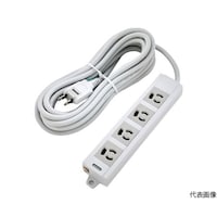 アズワン 電源タップ 3P抜け止め4個口 3M アース/マグネット付