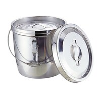 エムテートリマツ 188二重汁食缶(クリップ付) ツル取手 6L