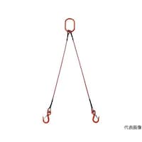 アズワン 2本吊玉掛ワイヤーロープスリング(カラー被覆付)アルミロックタイプ 赤透明1M 収縮カバー付