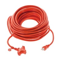 アズワン 3個口ソフトタイプ延長コード 20m オレンジ