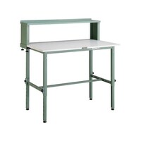 アズワン AEM型高さ調節作業台 1200X750XH950ー1250(全高) 上棚付 グリーン色