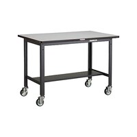 アズワン AEWP型作業台 1200X750XH840 Φ100ウレタンキャスター付 ダークグレー色