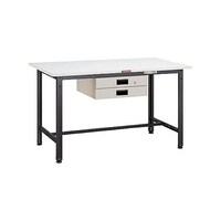 アズワン AE型作業台 1200X750XH740 薄型2段引出付 DG色