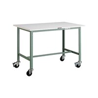 アズワン AE型作業台 1200X750XH840 Φ100キャスター付 グリーン色