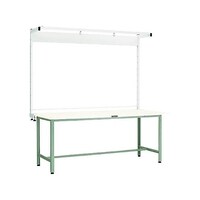 アズワン AE型作業台 1500X750XH1940(全高) ツールハンガー付 グリーン色