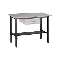 アズワン AWMS型高さ調節作業台 1200X750XH700910 1段引出付 ダークグレー色